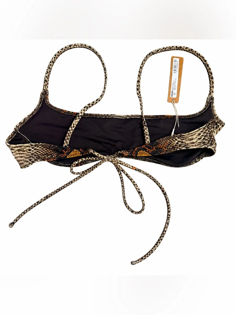 SKIMS Micro Scoop Bikini Top, Size XL, NWT, snake print